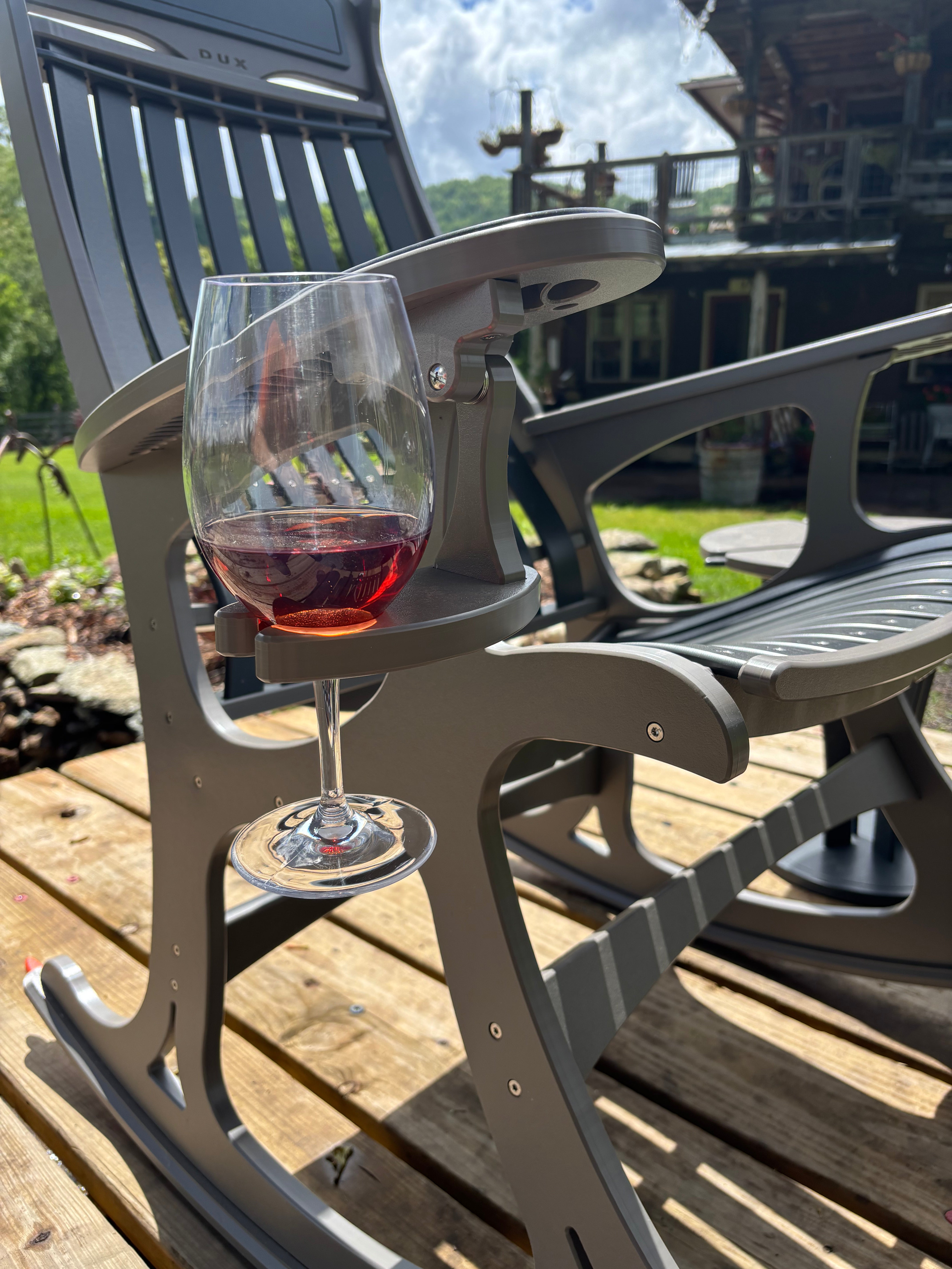 Gimbal Wine Glass Holder for Rocking Chairs
