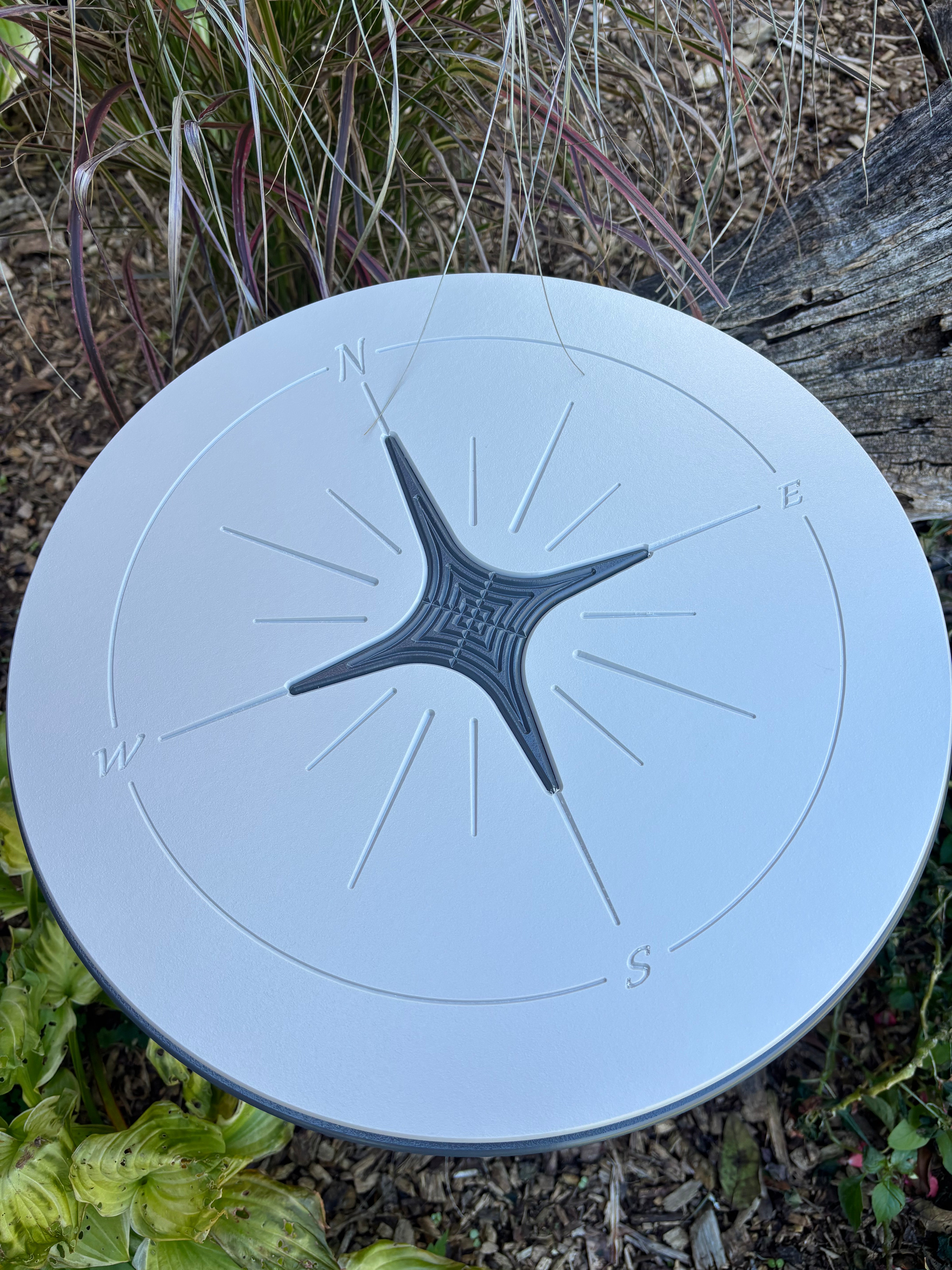 Explorer's Compass Rose Accent Table