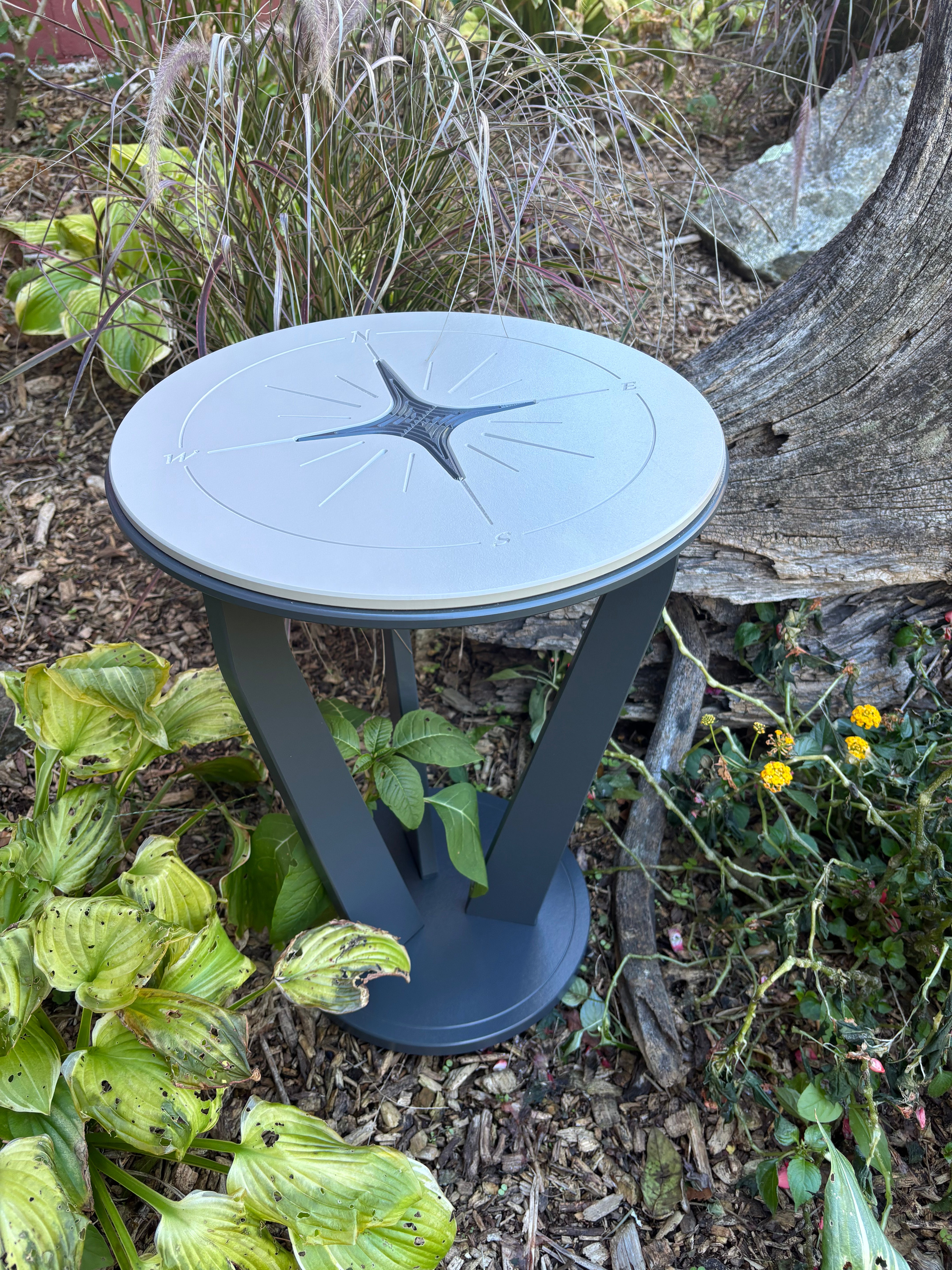 Explorer's Compass Rose Accent Table
