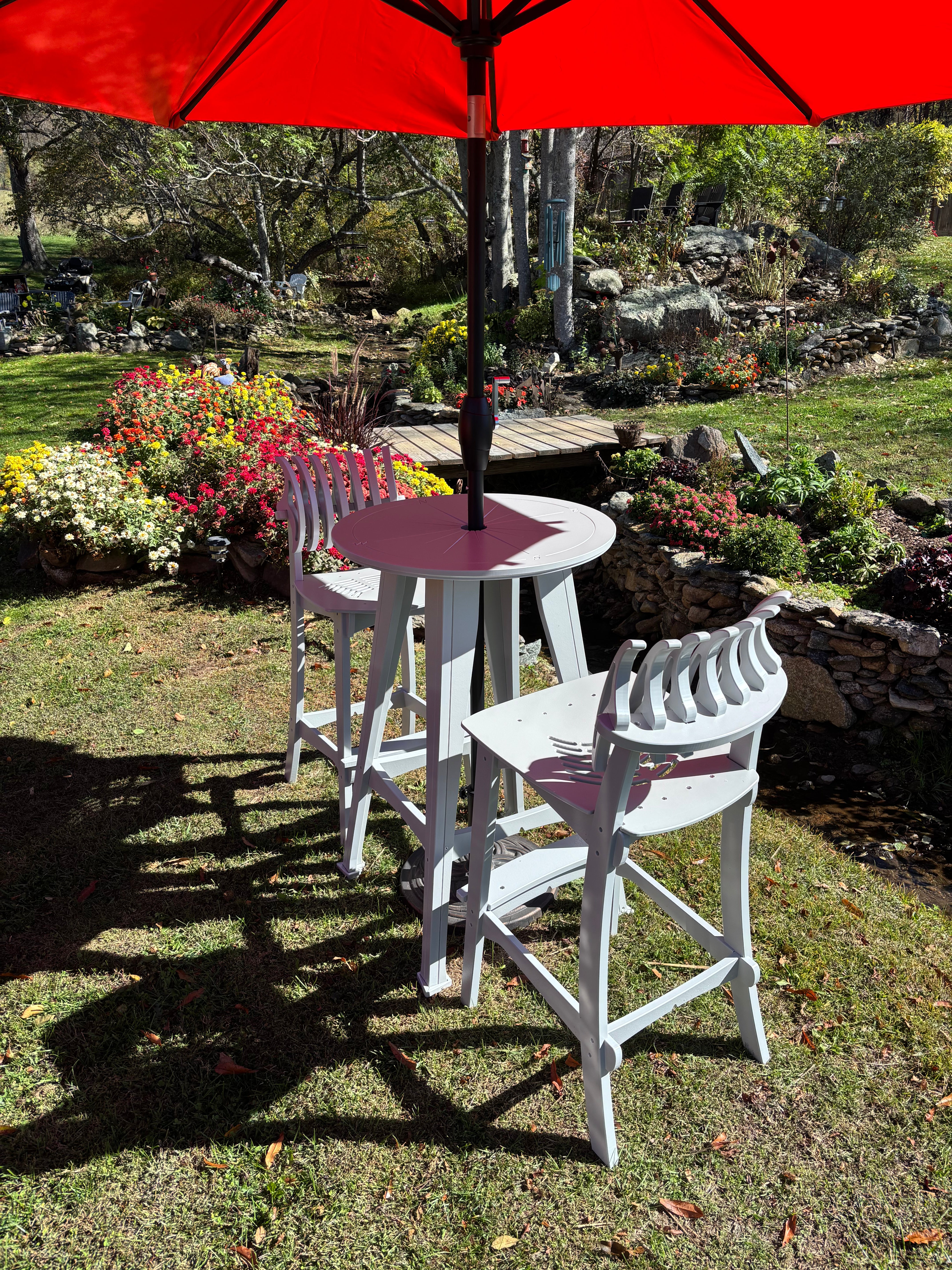 Horizon High Top Table w/ Compass Rose Engraving in Top