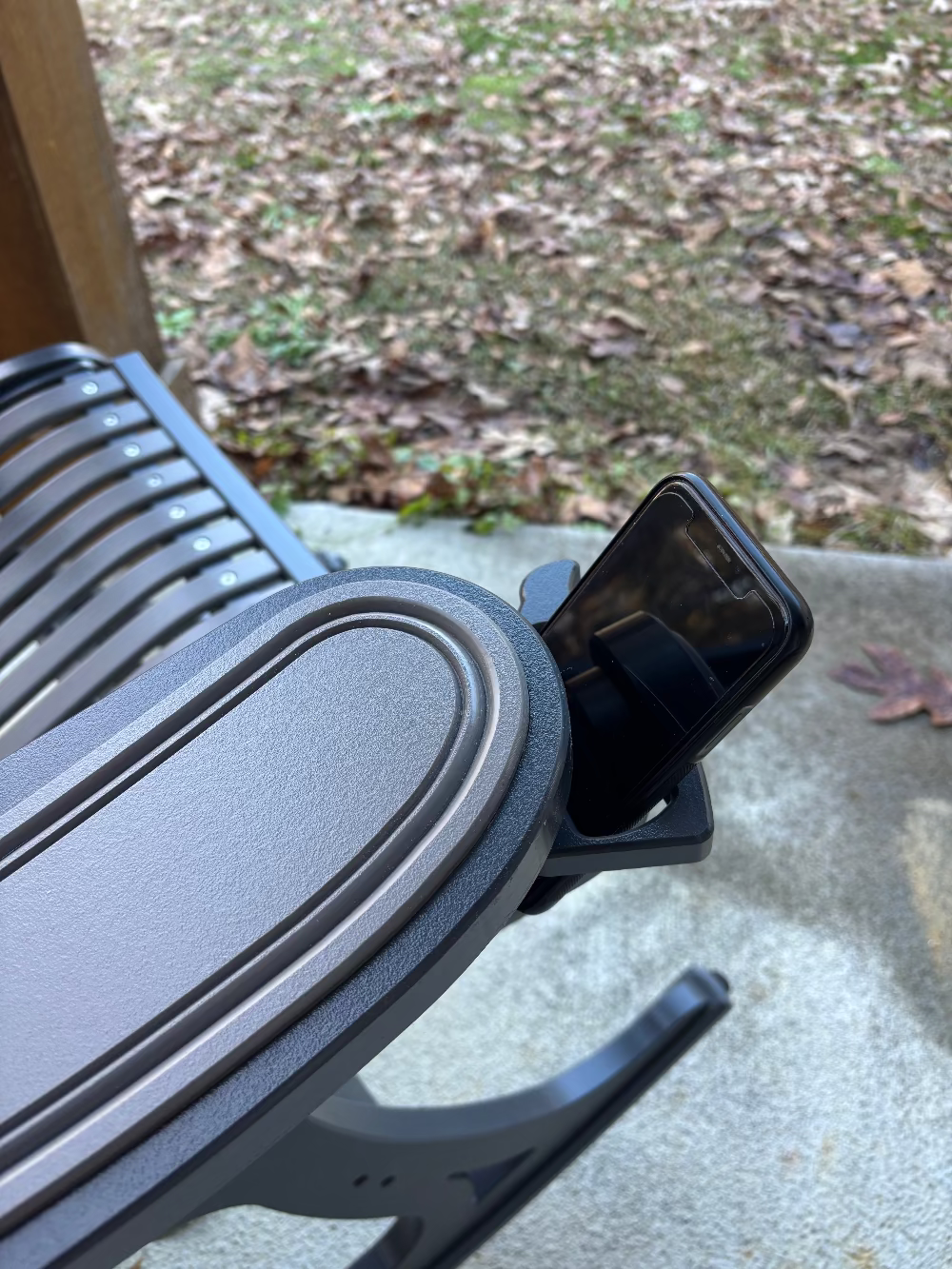Pivoting Phone Holder for Rocking Chairs