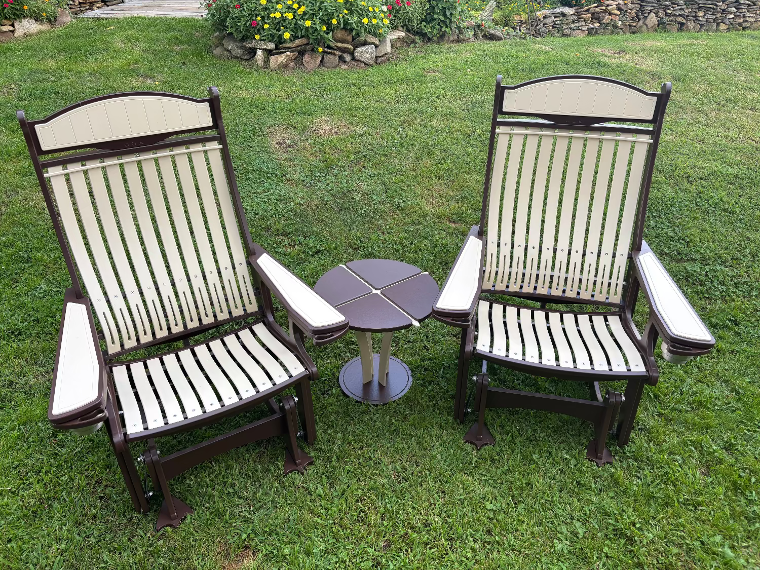 A SET of Two High Back Gliders