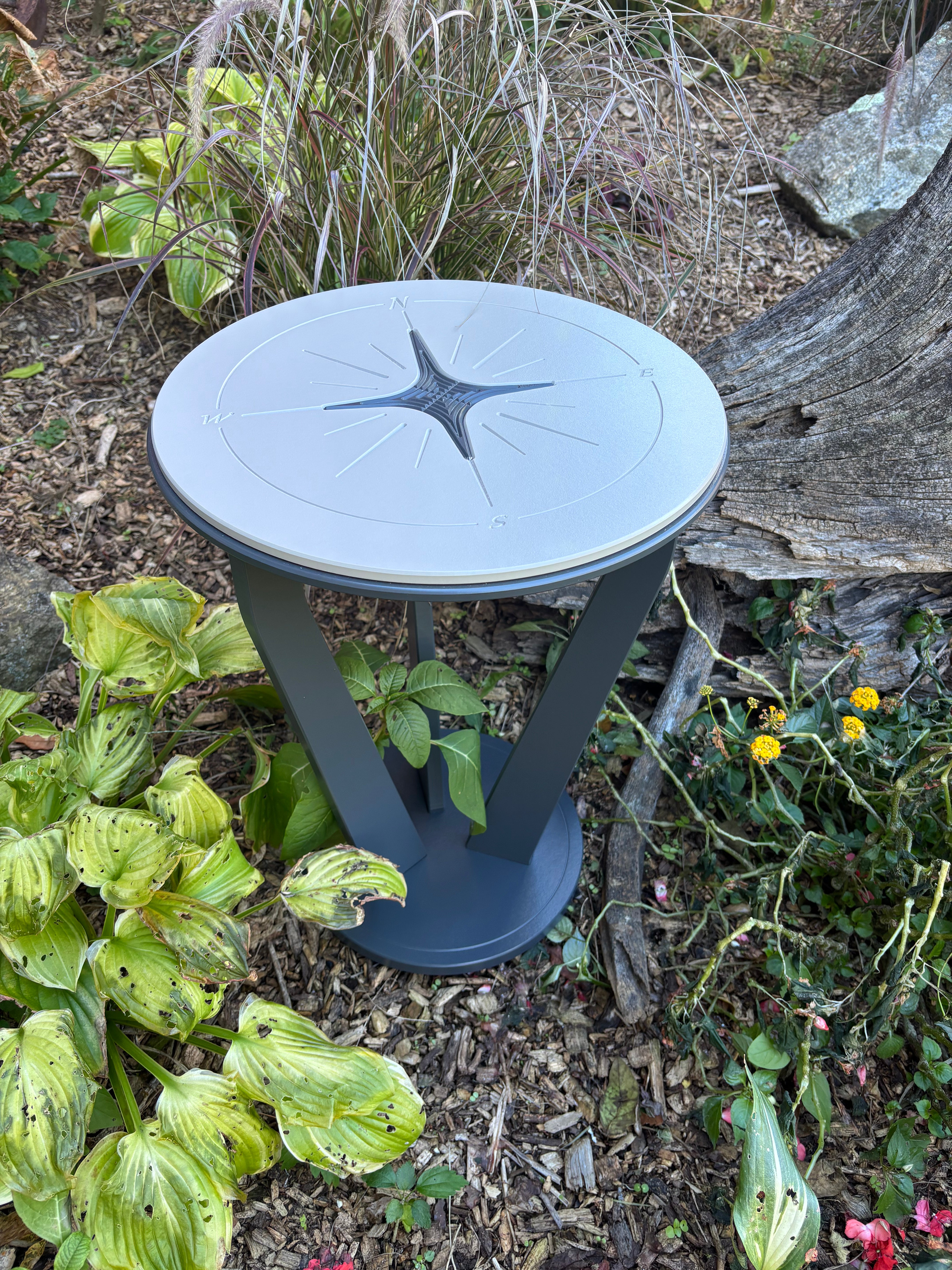 Explorer's Compass Rose Accent Table